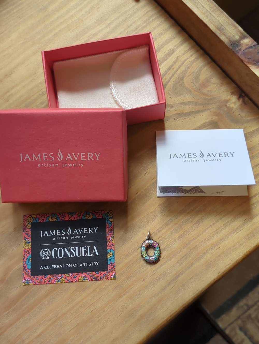 James Avery Consuela Multi-Color Enamel Letter O Pendant - Silver Tone